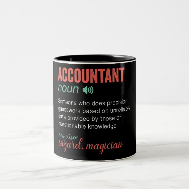Funny Accountant Definition Two-Tone Coffee Mug (Center)