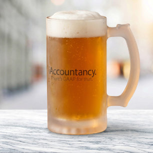 Funny Accountant GAAP Joke Tech Parody Frosted Glass Beer Mug