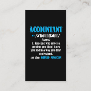 Funny Accountant Gift Idea Definition Accounting Business Card