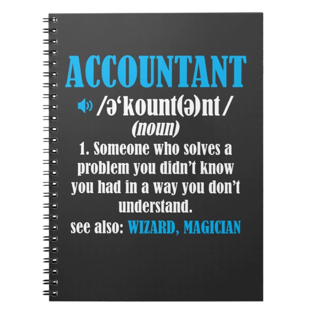 Funny Accountant Gift Idea Definition Accounting Notebook (Front)
