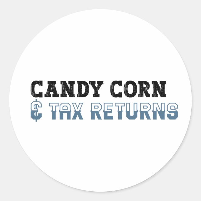 Funny Accountant Halloween - Candy Corn Classic Round Sticker (Front)