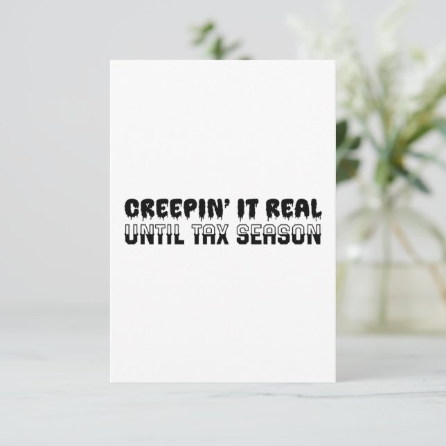 Funny Accountant Halloween - Creepin' It Real Thank You Card (Standing Front)