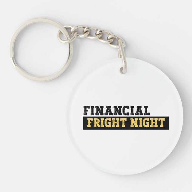 Funny Accountant Halloween -Financial Fright Night Key Ring (Front)