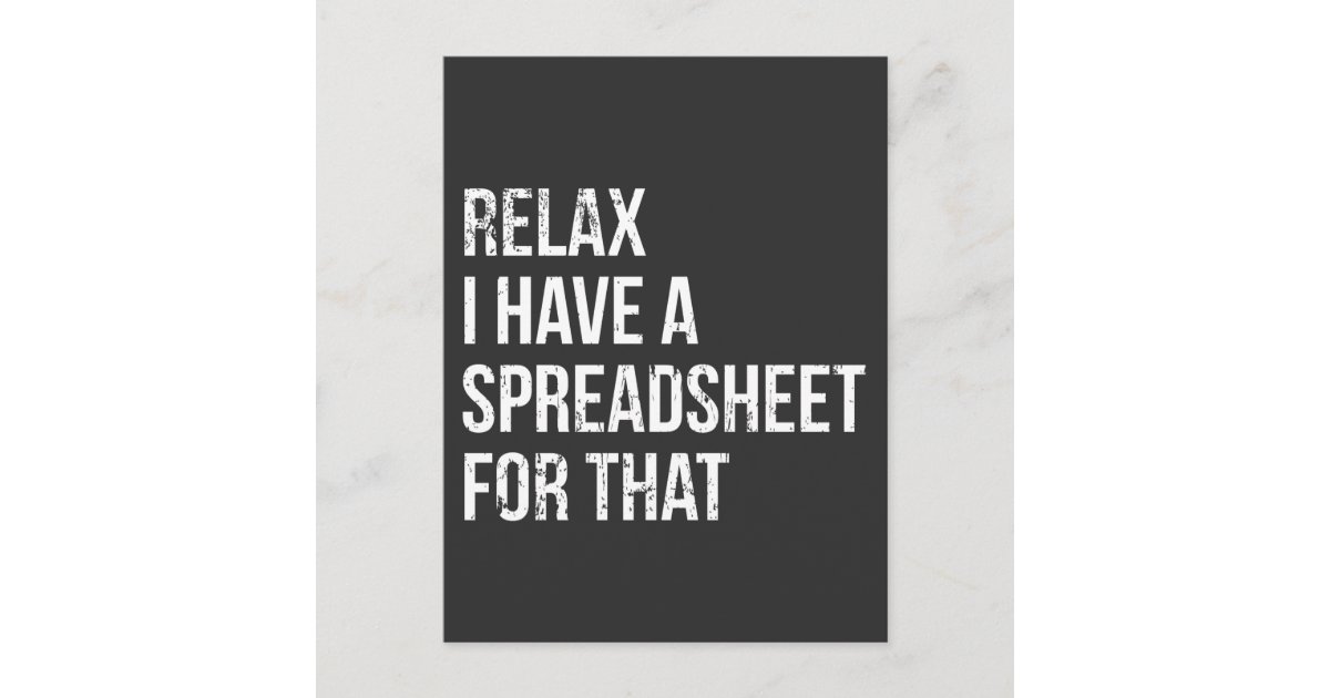 Funny Accountant Spreadsheet Joke Accounting Postcard Zazzle