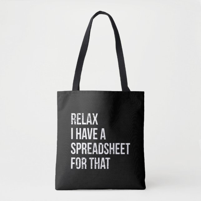 Funny Accountant Spreadsheet Joke Accounting Tote Bag (Front)