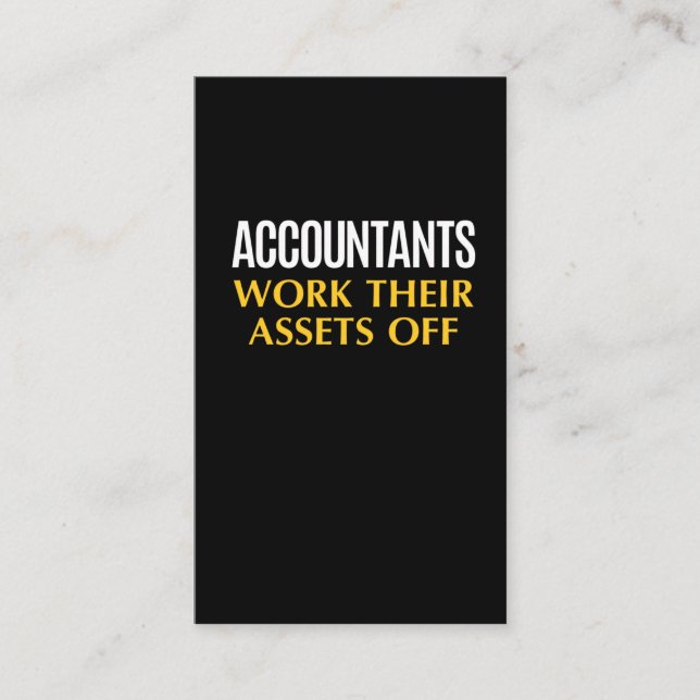 Funny Accountant work Asset Accounting Humor Business Card (Front)