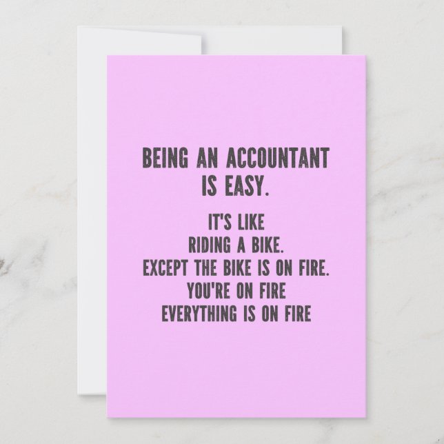 Funny Accountants - Being Accountant is Easy Thank You Card (Front)