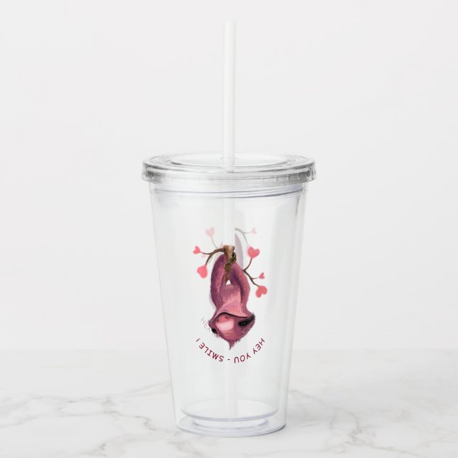 Funny Acrylic Tumbler Playful Sloth - Smile (Front)