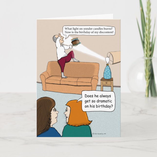 Funny Acting Dramatic on Birthday Card (Front)