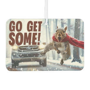Funny Action Squirrel Air Freshener "Get Some"			
