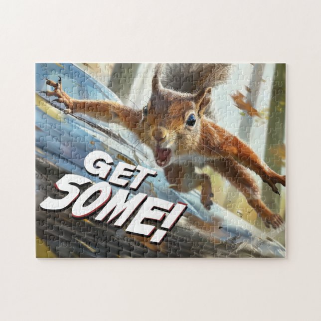 Funny Action Squirrel Jigsaw Puzzle "Get Some"			 (Horizontal)