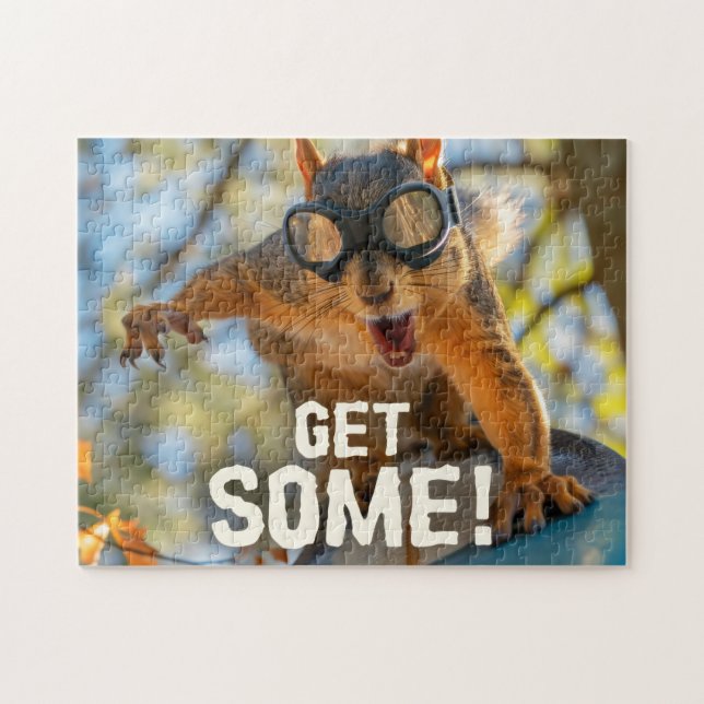 Funny Action Squirrel Jigsaw Puzzle "Get Some"			 (Horizontal)