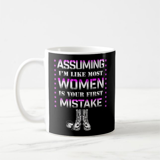 Funny Active Female Woman Military Retired Veteran Coffee Mug (Left)