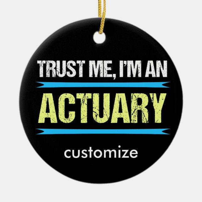 Funny Actuary Custom Christmas Ceramic Tree Decoration (Front)