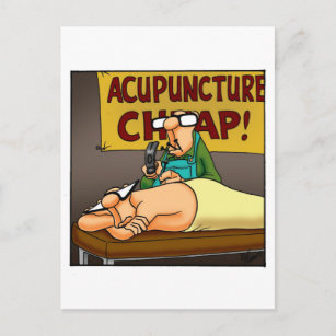 Funny Acupuncture Medical Cartoon Postcard