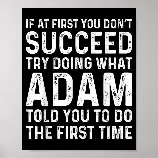 Funny Adam If At First You Don't Succeed Try Doing Poster (Front)