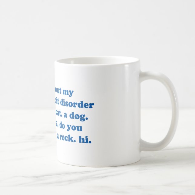 Funny ADD ADHD Quote - Blue Print Coffee Mug (Right)