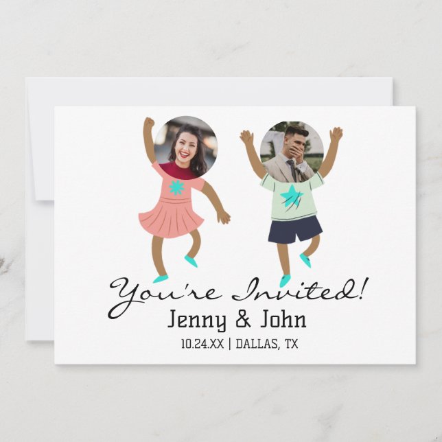 Funny Add Photo Customised Bride & Groom Wedding  Invitation (Front)