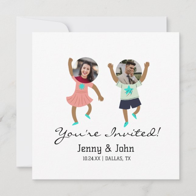 Funny Add Photo Customised Bride & Groom Wedding   Invitation (Front)