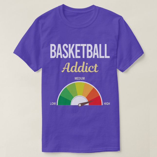 Funny Addict Basketball  T-Shirt (Design Front)