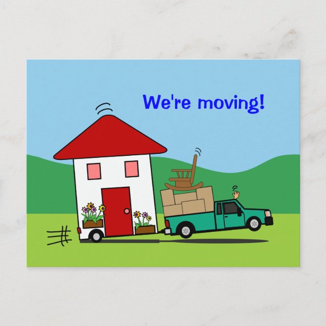 Funny Address Change We're Moving House Cards (Front)