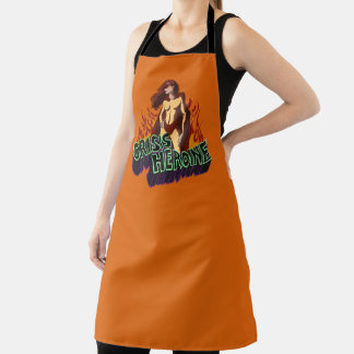 Funny ADHD Crisis Heroine Chaos Energy Retro Comic Apron