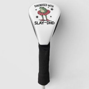 Funny ADHD Frog Neurodivergent Meme Y2K Frogcore Golf Head Cover