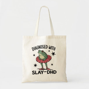 Funny ADHD Frog Neurodivergent Meme Y2K Frogcore Tote Bag
