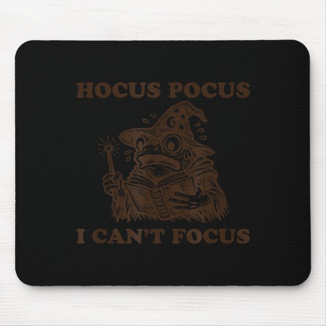 Funny adhd frog wizard - i can't focus  mouse mat (Front)