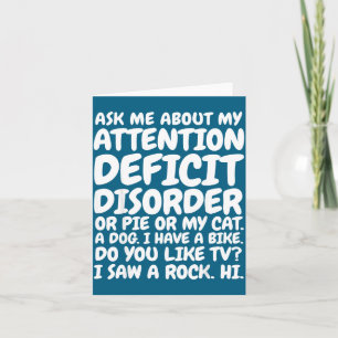 Funny Adhd Quote Ask Me About My Attention Deficit Card