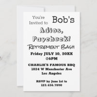 FUNNY Adios, Paycheck Dad Retirement Party 