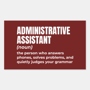 Funny Administrative Assistant Definition (4) Rectangular Sticker