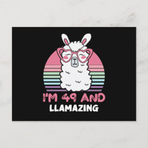  Funny Adorable Llama 49th Birthday Gift For Women Postcard