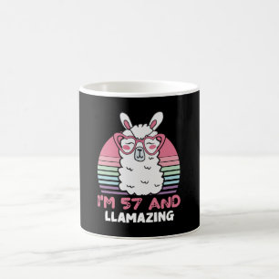 Funny Adorable Llama 57th Birthday Gift For Women Coffee Mug