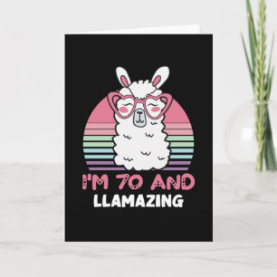 Funny Adorable Llama 70th Birthday Gift For Women Card