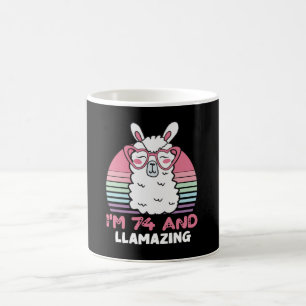 Funny Adorable Llama 74th Birthday Gift For Women Coffee Mug
