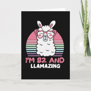 Funny Adorable Llama 82nd Birthday Gift For Women Card