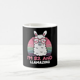 Funny Adorable Llama 82nd Birthday Gift For Women Coffee Mug