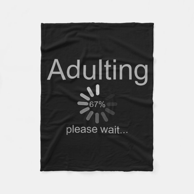 Funny Adult 18th Birthday Fun 67 Loading Meme Girl Fleece Blanket (Front)