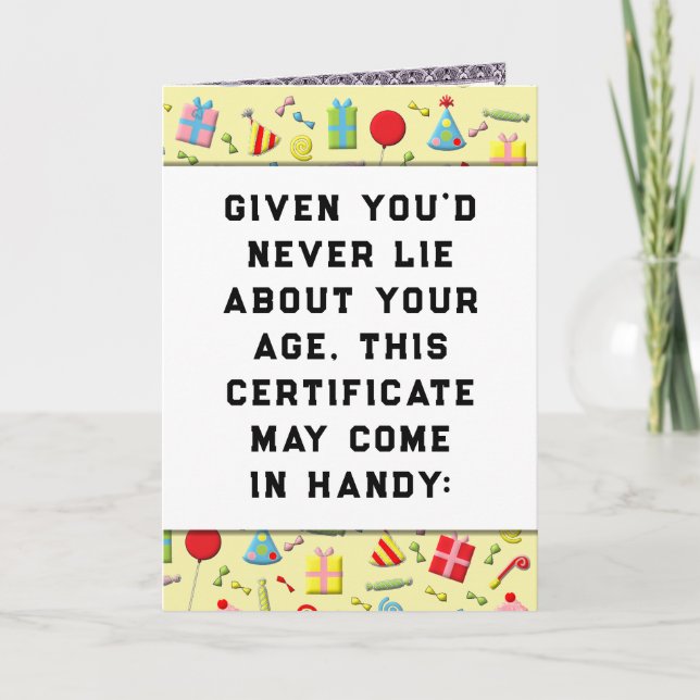 Funny Adult Birthday Card (Front)