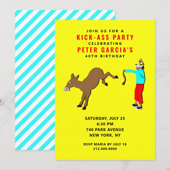 Funny Adult Birthday Party Invitation (Front/Back)