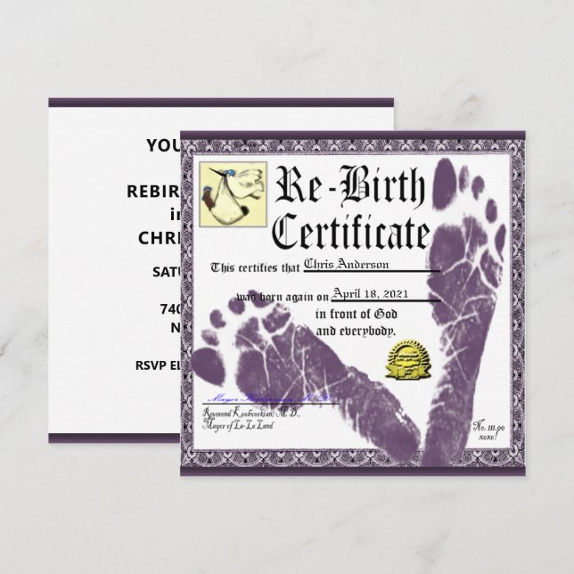 Funny adult birthday party invitations (Front/Back)