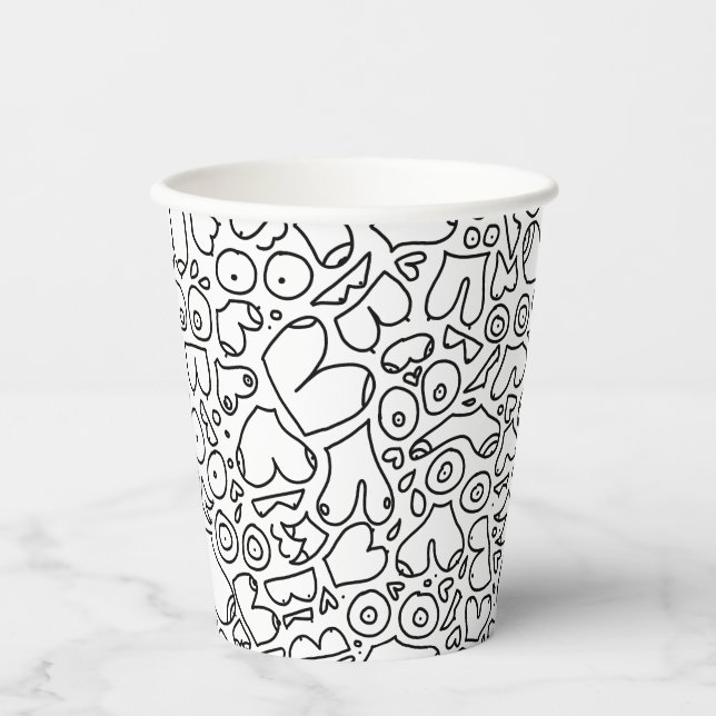 Funny adult breast pattern paper cups (Front)