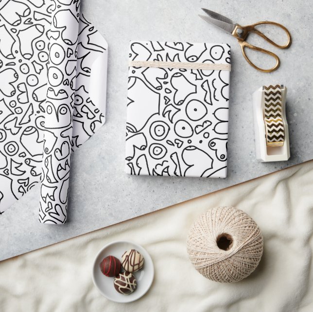 Funny adult breast pattern wrapping paper (Crafts)