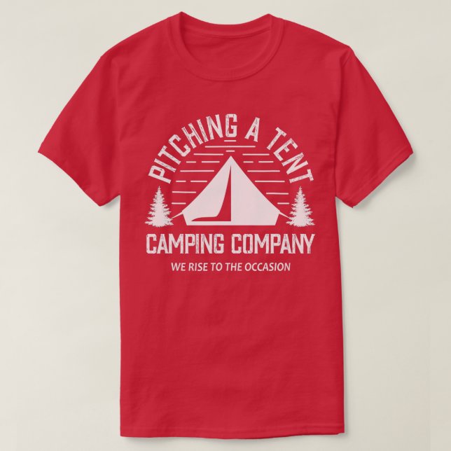 Funny Adult Camping s Men Women Pitching A Tent  T-Shirt (Design Front)