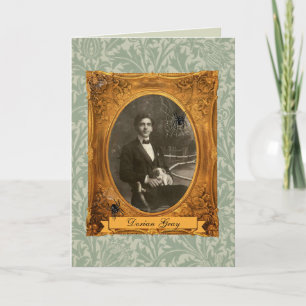 Funny Adult Dorian Grey Halloween Birthday Custom Card