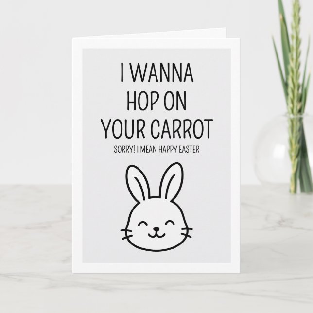 Funny Adult Easter Bunny for Husband Wife Holiday Card (Front)