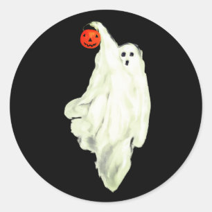 Funny Adult Halloween Hilarious Ghost Classic Round Sticker
