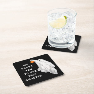 Funny Adult Halloween Party Square Paper Coaster