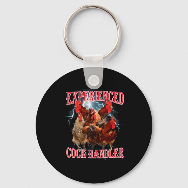Funny Adult Humor Experienced Handler Inappropriat Key Ring (Front)